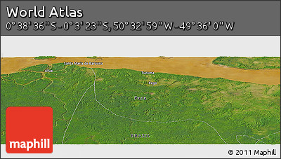 Satellite Panoramic Map of the Area around 0° 21' 0" S, 50° 4' 30" W