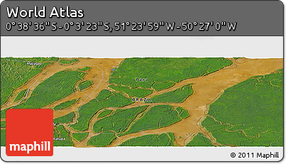 Satellite Panoramic Map of the Area around 0° 21' 0" S, 50° 55' 29" W