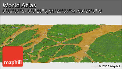 Satellite Panoramic Map of the Area around 0° 21' 0" S, 50° 55' 29" W