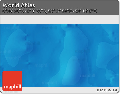 Political 3D Map of the Area around 0° 21' 0" S, 52° 46' 29" E
