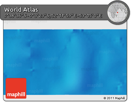 Shaded Relief 3D Map of the Area around 0° 21' 0" S, 52° 46' 29" E