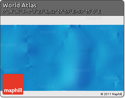 Shaded Relief 3D Map of the Area around 0° 21' 0" S, 52° 46' 29" E