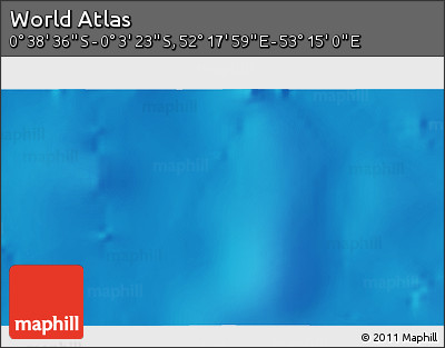 Shaded Relief 3D Map of the Area around 0° 21' 0" S, 52° 46' 29" E
