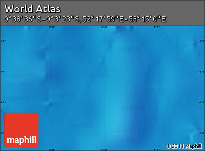 Physical Map of the Area around 0° 21' 0" S, 52° 46' 29" E