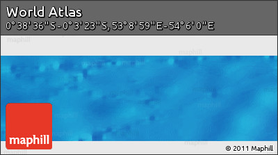 Shaded Relief Panoramic Map of the Area around 0° 21' 0" S, 53° 37' 30" E