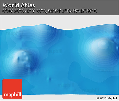 Political 3D Map of the Area around 0° 21' 0" S, 55° 19' 30" E