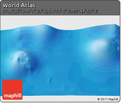Political 3D Map of the Area around 0° 21' 0" S, 55° 19' 30" E