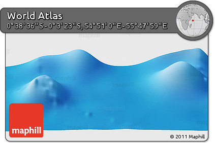 Shaded Relief Panoramic Map of the Area around 0° 21' 0" S, 55° 19' 30" E