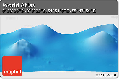 Shaded Relief Panoramic Map of the Area around 0° 21' 0" S, 55° 19' 30" E