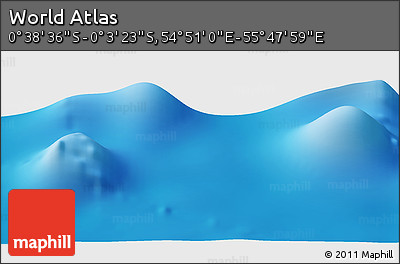 Shaded Relief Panoramic Map of the Area around 0° 21' 0" S, 55° 19' 30" E