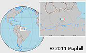 Gray Location Map of the area around 0° 21' 0" S, 55° 10' 29" W