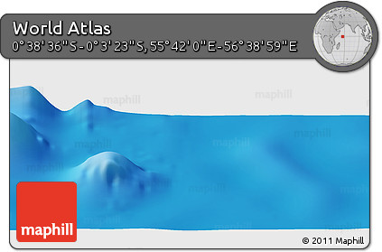 Shaded Relief Panoramic Map of the Area around 0° 21' 0" S, 56° 10' 29" E