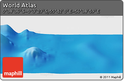 Shaded Relief Panoramic Map of the Area around 0° 21' 0" S, 56° 10' 29" E