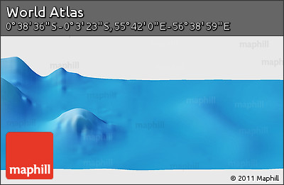 Shaded Relief Panoramic Map of the Area around 0° 21' 0" S, 56° 10' 29" E