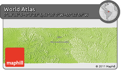 Physical Panoramic Map of the Area around 0° 21' 0" S, 56° 1' 29" W