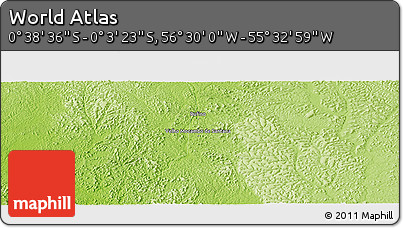 Physical Panoramic Map of the Area around 0° 21' 0" S, 56° 1' 29" W