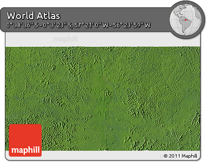 Satellite 3D Map of the Area around 0° 21' 0" S, 56° 52' 30" W