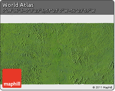 Satellite 3D Map of the Area around 0° 21' 0" S, 56° 52' 30" W