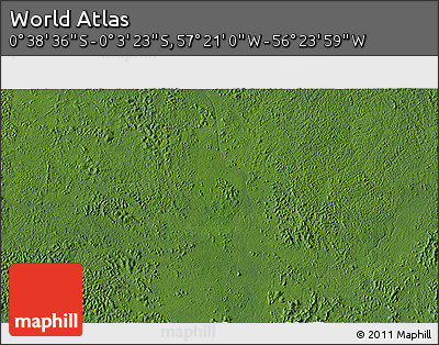 Satellite 3D Map of the Area around 0° 21' 0" S, 56° 52' 30" W