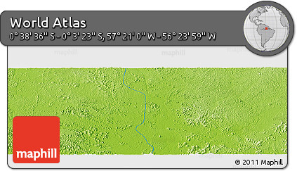 Physical Panoramic Map of the Area around 0° 21' 0" S, 56° 52' 30" W