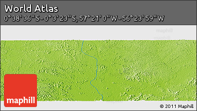 Physical Panoramic Map of the Area around 0° 21' 0" S, 56° 52' 30" W