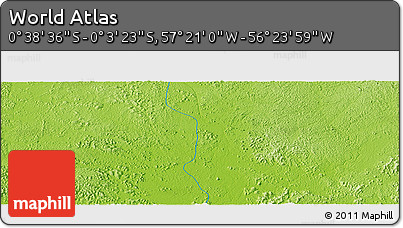 Physical Panoramic Map of the Area around 0° 21' 0" S, 56° 52' 30" W