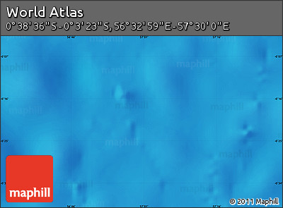Shaded Relief Map of the Area around 0° 21' 0" S, 57° 1' 29" E