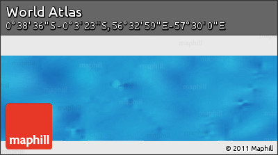 Shaded Relief Panoramic Map of the Area around 0° 21' 0" S, 57° 1' 29" E