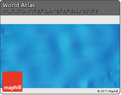 Shaded Relief 3D Map of the Area around 0° 21' 0" S, 57° 52' 30" E