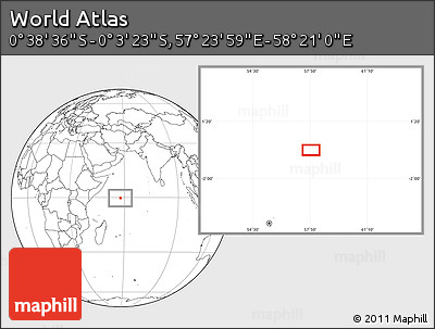 Blank Location Map of the Area around 0° 21' 0" S, 57° 52' 30" E
