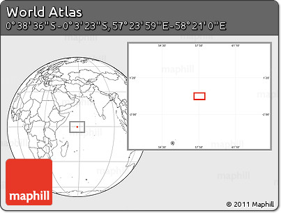 Blank Location Map of the Area around 0° 21' 0" S, 57° 52' 30" E