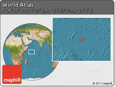 Satellite Location Map of the Area around 0° 21' 0" S, 57° 52' 30" E