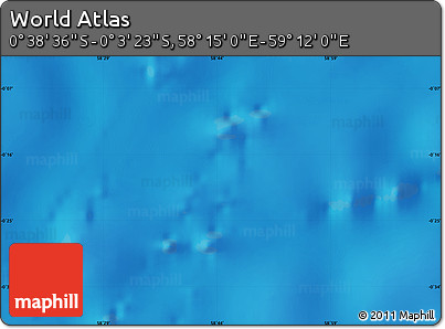 Shaded Relief Map of the Area around 0° 21' 0" S, 58° 43' 30" E