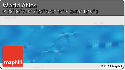 Shaded Relief Panoramic Map of the Area around 0° 21' 0" S, 58° 43' 30" E