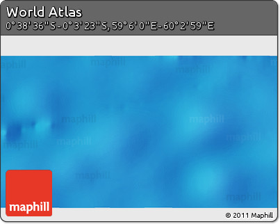 Shaded Relief 3D Map of the Area around 0° 21' 0" S, 59° 34' 30" E