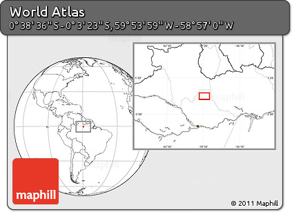 Blank Location Map of the Area around 0° 21' 0" S, 59° 25' 29" W