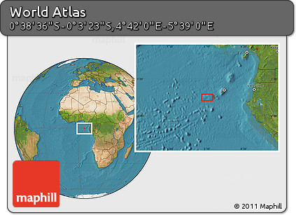 Satellite Location Map of the Area around 0° 21' 0" S, 5° 10' 30" E