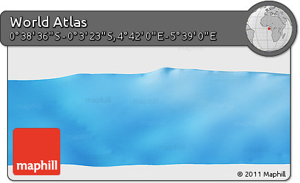 Shaded Relief Panoramic Map of the Area around 0° 21' 0" S, 5° 10' 30" E