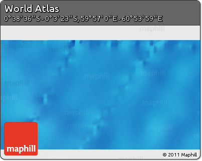 Shaded Relief 3D Map of the Area around 0° 21' 0" S, 60° 25' 29" E