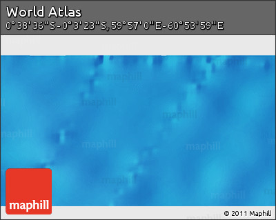 Shaded Relief 3D Map of the Area around 0° 21' 0" S, 60° 25' 29" E
