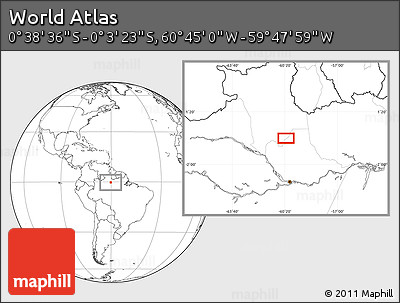 Blank Location Map of the Area around 0° 21' 0" S, 60° 16' 29" W
