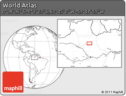 Blank Location Map of the Area around 0° 21' 0" S, 60° 16' 29" W