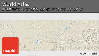 Shaded Relief Panoramic Map of the Area around 0° 21' 0" S, 60° 16' 29" W