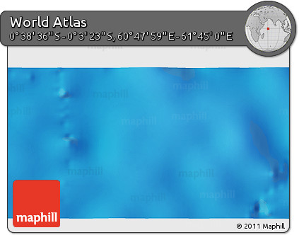 Physical 3D Map of the Area around 0° 21' 0" S, 61° 16' 29" E
