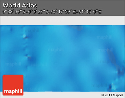 Physical 3D Map of the Area around 0° 21' 0" S, 61° 16' 29" E