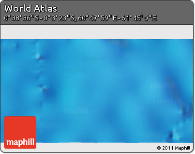 Physical 3D Map of the Area around 0° 21' 0" S, 61° 16' 29" E