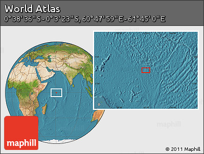 Satellite Location Map of the Area around 0° 21' 0" S, 61° 16' 29" E