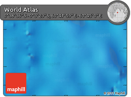 Physical Map of the Area around 0° 21' 0" S, 61° 16' 29" E