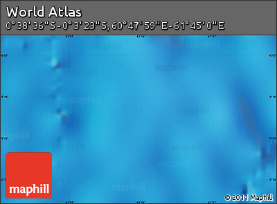 Physical Map of the Area around 0° 21' 0" S, 61° 16' 29" E