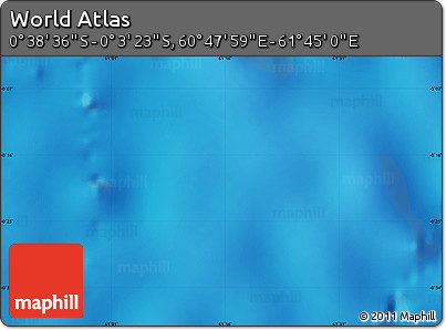 Shaded Relief Map of the Area around 0° 21' 0" S, 61° 16' 29" E